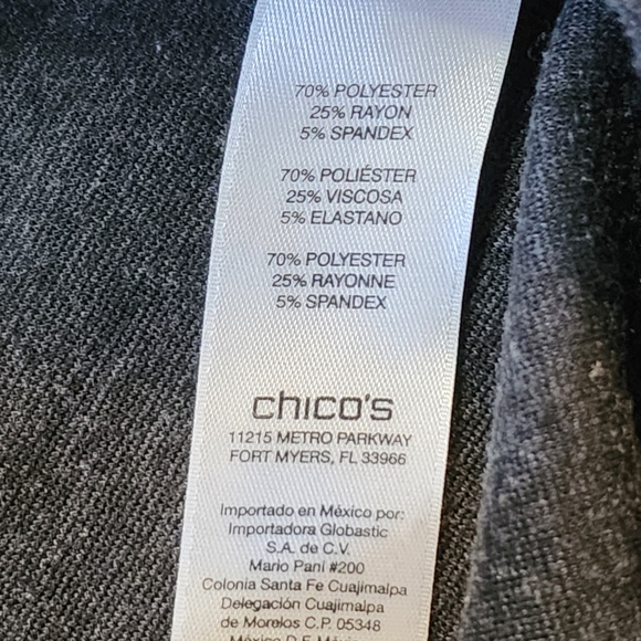 Chico’s Women’s Gray Stretch Soft Pants Size 00 (2) C17 - Picture 8 of 8